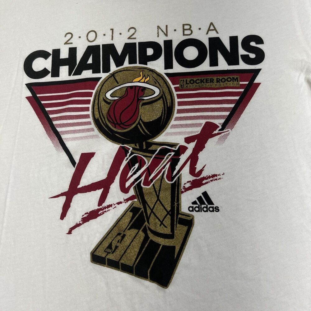 Adidas NBA Miami Heat Women's Medium Slim Fit 2012 Locker Room Champions T Shirt - Picture 3 of 12